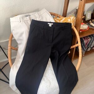 H&M Black and Cream Women's Trousers